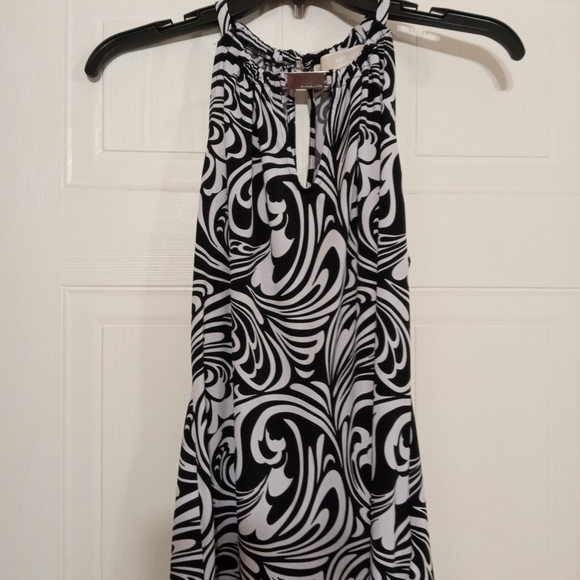 MICHAEL Michael Kors Tops - MICHAEL Michael Kors Black and White Patterned Halter Top